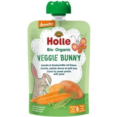 Holle Био зеленчуков пауч Holle - Моркови, сладък картоф и грах, 100 g (7061)