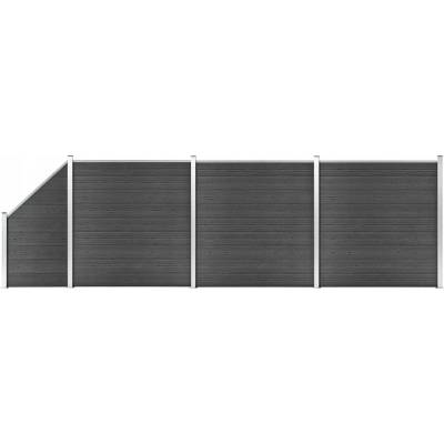Nabytek XL Set plotového dílce WPC 619 x (105–186) cm černý