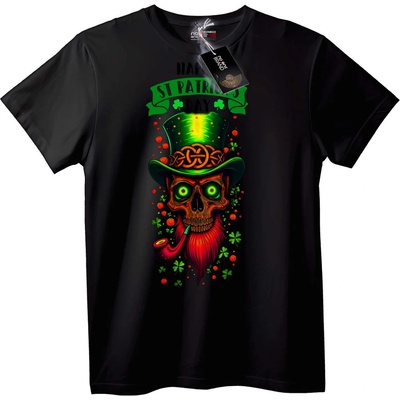 NOONEBRAND Тениска Свети Патрик Skull - L, White