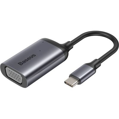 Baseus Enjoyment USB-C to VGA + USB-C PD Hub (CAHUB-O0G) - USB-C хъб за свързване от USB-C към VGA и USB-C PD порт (тъмносив) (CAHUB-O0G)