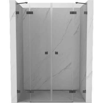 Mexen Lunar Двойка душ врати, отварящи се 140 см, прозрачни, gun metal - 834D-140-000-95-00 (834D-140-000-95-00)