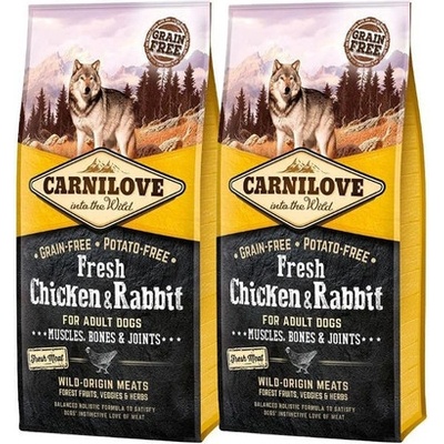 Carnilove Dog Fresh Chicken & Rabbit for Adult 2 x 12 kg