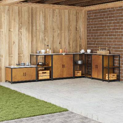 vidaXL Кухненски шкаф за съхранение HATTEM Ръждясало 90 x 50 x 92 см (874988)