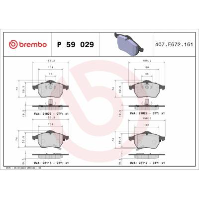 BREMBO Súprava brzdových doštičiek P 59 029