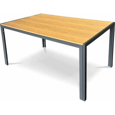 Autronic Stôl záhradný Sereno150 x 90 x 73 , doska polywood duba, sivá