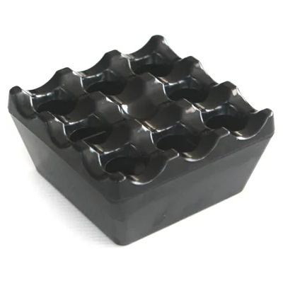 ALKAN AN-Пепелник ветроустойчив квадратен 9x9xh4.5cm ЧЕРЕН (К-2012) (0136165)