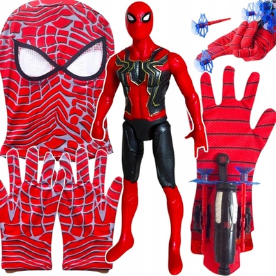 SPIDERMAN MEGA SADA 5v1 FIGÚRKA 2x RUKAVICA VYSTREĽOVAČ SIETE MASKA