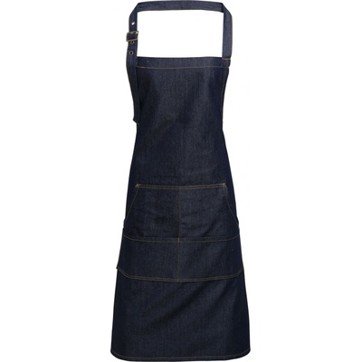 Premier Workwear Pracovní džínová zástěra za krk PR126 Indigo Denim 72x86cm