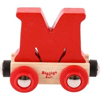 Bigjigs Rail Vagónik dřevěné vláčkodráhy Písmeno M