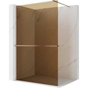 Mexen Kioto+ Душ параван с рафт Walk-in 70 x 200 см, бронз 8 мм, четкана мед (800-070-121-65-32)