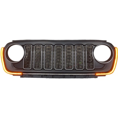 Mriežka, Čierna, Žiadna kamera, S LED diódami, Facelift, Jeep Wrangler JL, Jeep Gladiator JT