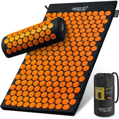 4FIZJO Akupresúrna podložka + vankúš 68x42cm čierno-oranžová
