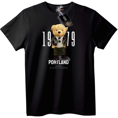 NOONEBRAND Тениска Portland Мечок 1979 - L, Black