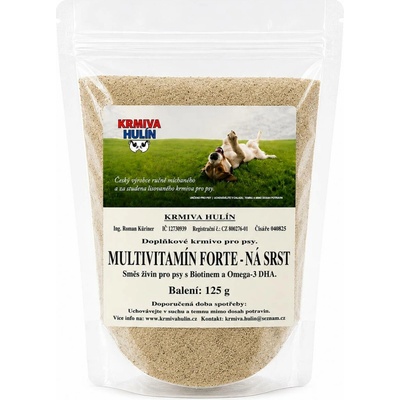 Krmiva Hulín Multivitamín Forte s Biotinem Omega-3 DHA na srst pro psy 125 g