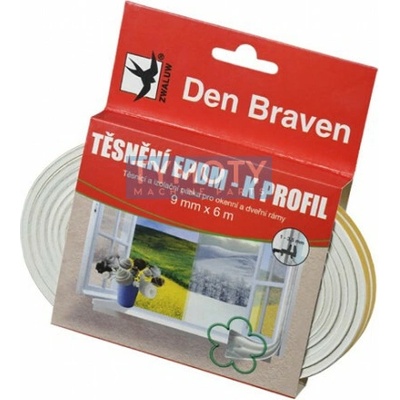 Debbex Tesniace profily z EPDM gumy P 9 mm x 5,5 mm - 6 m biela