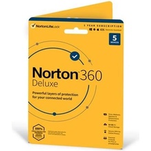 Norton 360 DELUXE 50GB + VPN 1 lic. 5 lic. 3 roky - ESD (21435543)