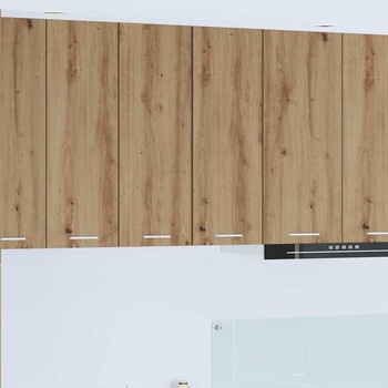 vidaXL Висящ шкаф с рафт Riga Занаятчийски дъб и бяло 30 x 31 x 80 см (884256)