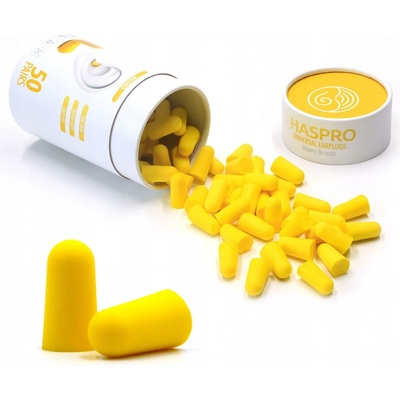 Haspro Tube50 špunty do uší, žluté 50 párů