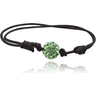 Šperky eshop Shamballa zelená zirkonová kulička na šňůrce Q17.11