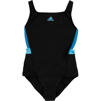 Image 1 of Adidas Performance 3-Stripes Swimsuit Black/Blue