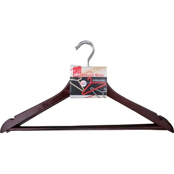 Image 1 of Horecano Закачалки за дрехи дървени - 3бр. ВЕНГЕ 44x1.2xh23cm (P66/B) (011602)