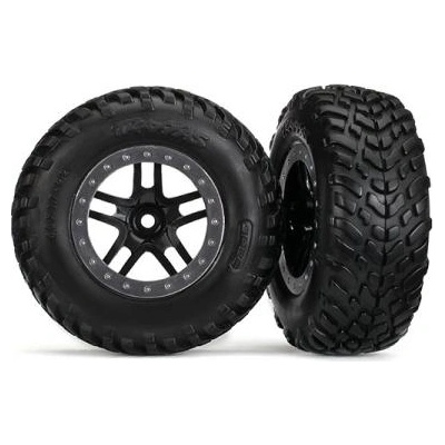 Traxxas колело 2.2/3.0", джанта SCT Split-Spoke черно-сатенено, гуми SCT (2) (2WD предни)