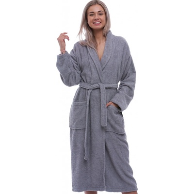 Těhotenský župan do porodnice froté 1ZF3071 šedá