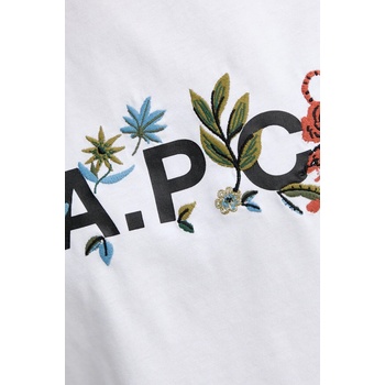 APC Памучна тениска A. P. C. t-shirt auguste - GOTS в бяло COBQX. M26497 (COBQX.M26497)
