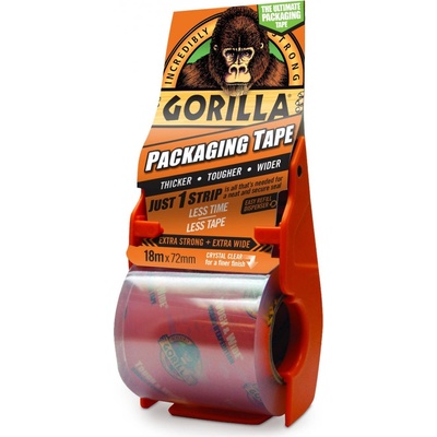 GORILLA PACKAGING TAPE BALIACA PÁSKA S DÁVKOVAČOM 18 M X 72 MM EXTRA SILNÁ