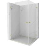 Mexen Lunar-B Duo душ кабина с врати 95 x 80 см, прозрачна, златно четкано - 832-095L-080P-55-00 (832-095L-080P-55-00)