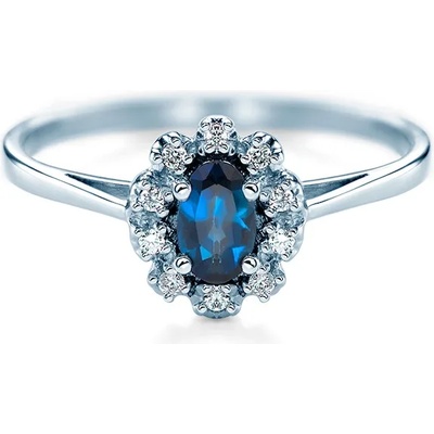 SAVICKI Годежен пръстен savicki: бяло злато, син сапфир