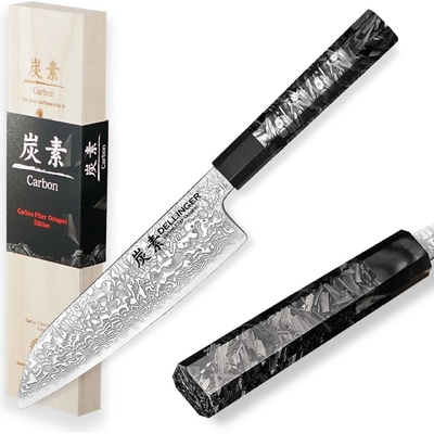 Dellinger Kuchyňský nůž Santoku 185 mm Carbon Fiber Octagon