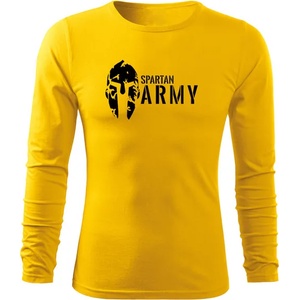 DRAGOWA FIT-T Тениска с дълъг ръкав Spartan Army, жълта, 160 г/м2 (5840)