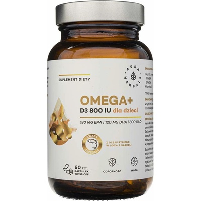 Aura Herbals Omega vitamín D3 800 IU pre deti 60 kapsúl