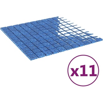 VidaXL mozaikové 30 x 30 cm modré sklo 11ks
