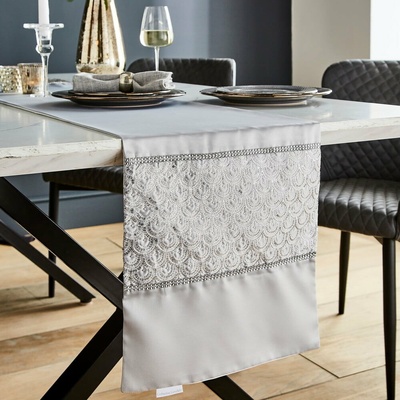 Catherine Lansfield Behúň z mikrosaténu Deco Sequin 32x220cm