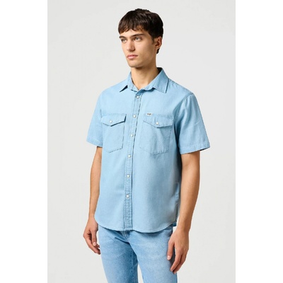 Wrangler pánska košeľa Western krátký rukáv 112362749 modrá