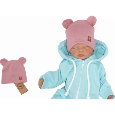 Z & Z Dvojvrstvová bavlnená čiapočka LOVE TEDDY lila
