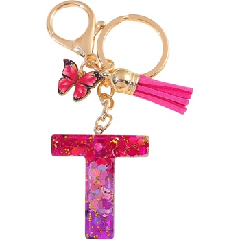 HARAHU Ключодържател Азбука - t / Розова / Пеперуда kp37964 (37964)