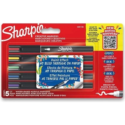 Sharpie Acrylic Marker Brush 2201182 akrylový popisovač sada 5 barev