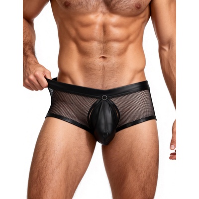 SuperLove Sexy Mesh Openable Crotch Men Boxer 259 Black S