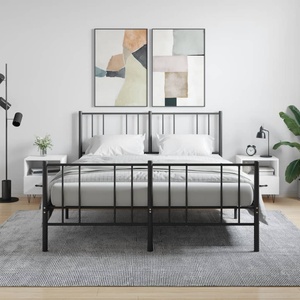 vidaXL Нощни шкафчета, 2 бр, бял гланц, 40x35x47, 5 см, инженерно дърво (827425)