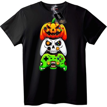 NOONEBRAND Тениска Хелоуин Геймър Контролери - 7XL, White