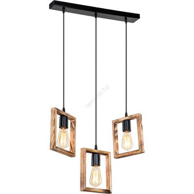 Zuma Line ASZ. 1679 - Пендел ATRIA 3xE27/20W/230V бор/черен (ZL0789)