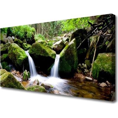 Obraz na plátně Vodopád Skály Příroda 100x50 cm