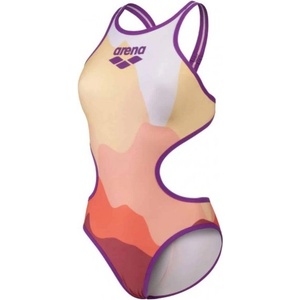 arena one morning light swimsuit tech back purple/rose multi xl - uk38