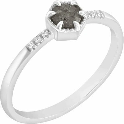 Eppi Zlatý prsten s jedinečným salt and pepper diamantem Zamiel R40897