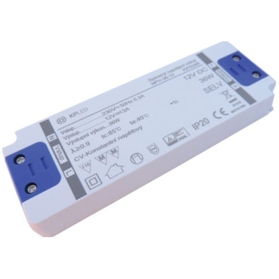 Profesionální 36W napájecí zdroj NPV-36-12, 12V, kryté svorky, 5 let záruka