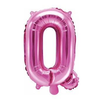 PartyDeco Балон от фолио Mini - Буква Q 35см розов
