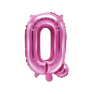 PartyDeco Балон от фолио Mini - Буква Q 35см розов